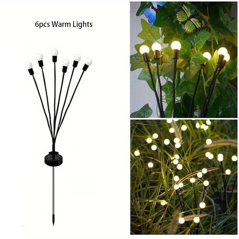 Solar Lamp Firefly Ground Insertion Spotlight, Home Solar Lights Outdoor Courtyard, Garden LED Lights Lawn Camping