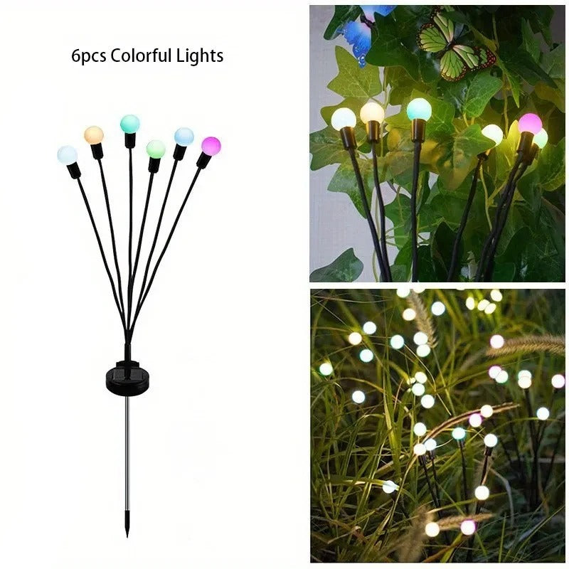 Solar Lamp Firefly Ground Insertion Spotlight, Home Solar Lights Outdoor Courtyard, Garden LED Lights Lawn Camping