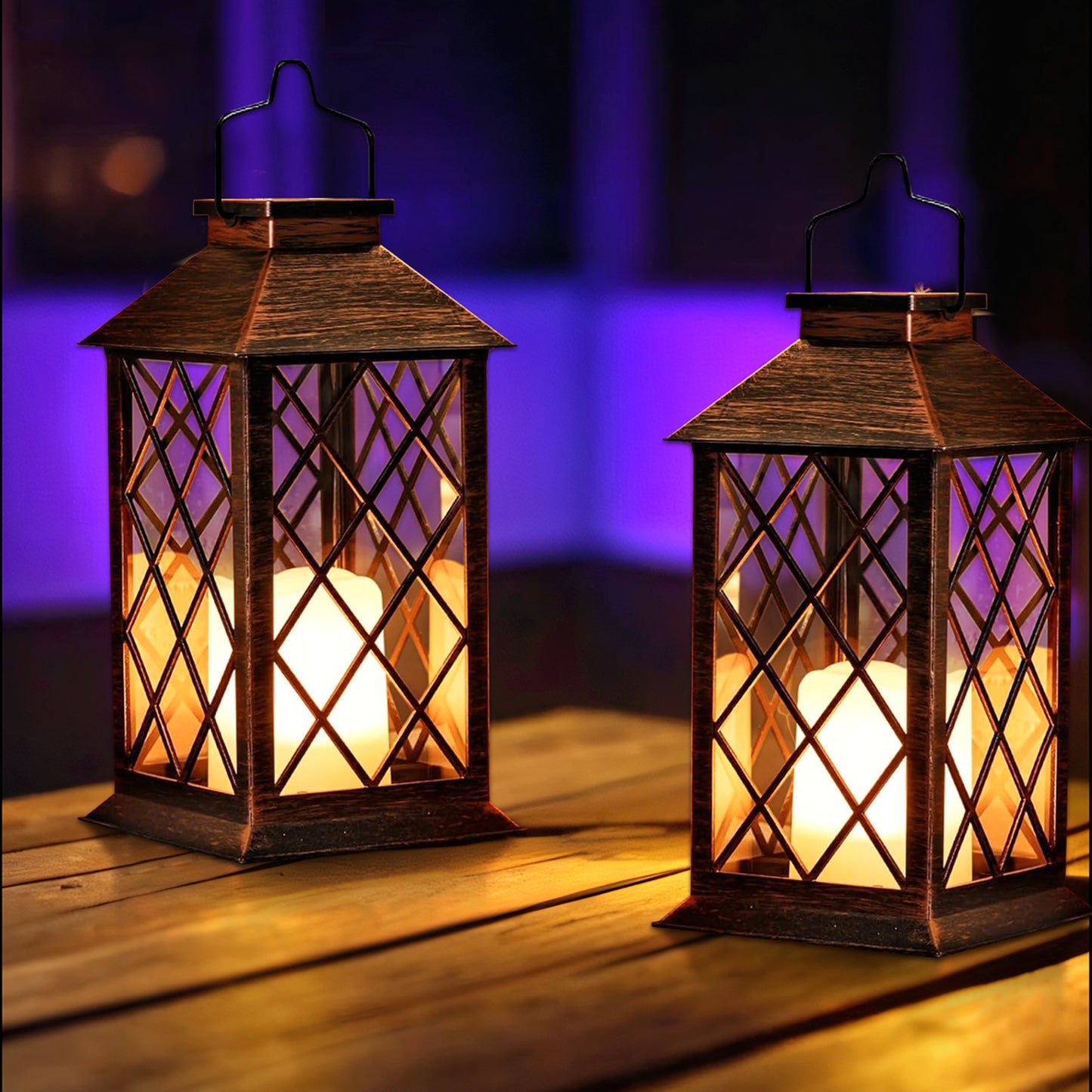 Solar Hanging Lamp Outdoor LED Light, Flickering Flameless Candle for Garden, Patio, Lawn, Party Decoration
