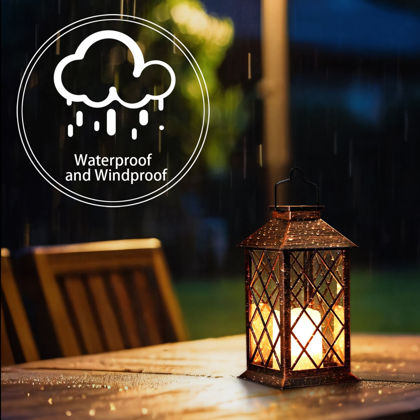 Solar Hanging Lamp Outdoor LED Light, Flickering Flameless Candle for Garden, Patio, Lawn, Party Decoration
