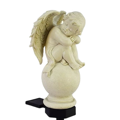 Waterproof Solar Outdoor Lawn Lamp, Resin Angel Decorative Light for Garden, Lawn Decor Yard Ornament