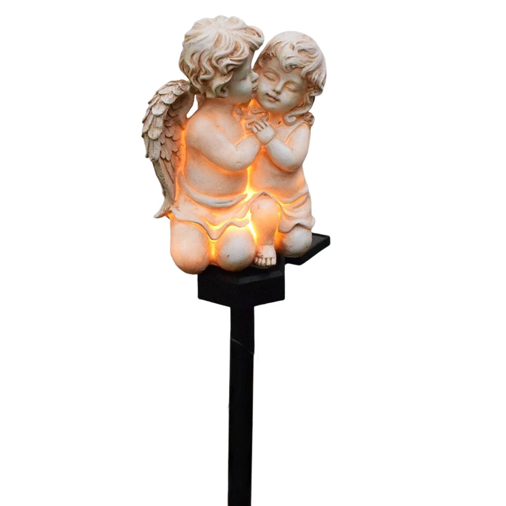 Waterproof Solar Outdoor Lawn Lamp, Resin Angel Decorative Light for Garden, Lawn Decor Yard Ornament