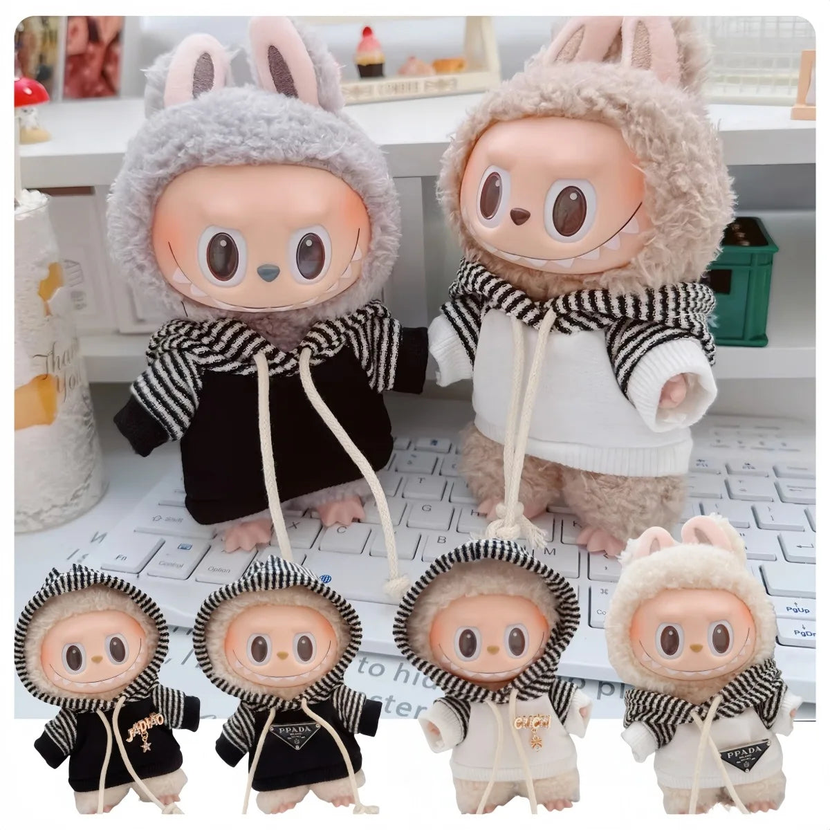 Mini Doll Clothes for Labubu, 25 Style Hoodie, Sweatshirt Outfit Set, Doll Accessories, Gift, Party Game & Cultivate