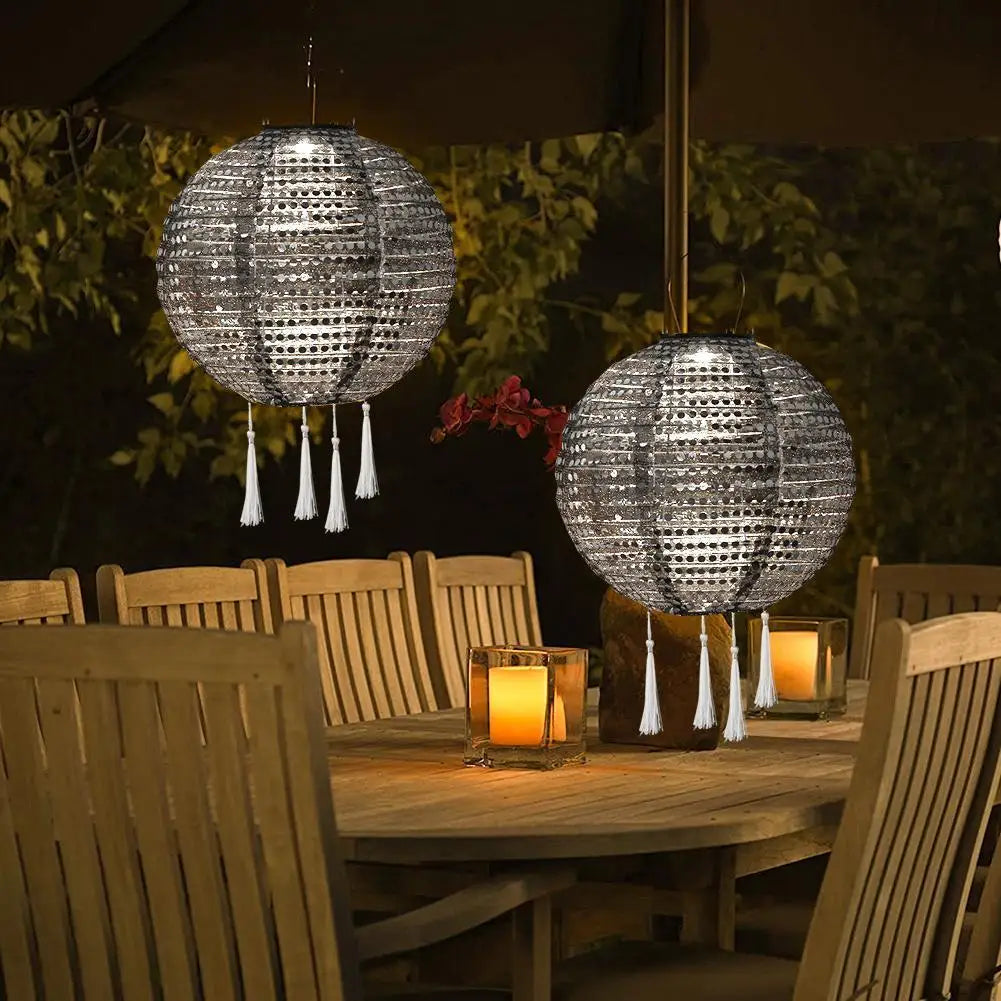 Solar Hanging Projection Lantern, LED Solar Lantern Lamp for Garden, Waterproof Outdoor Party Light Decoration