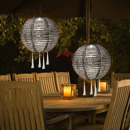 Solar Hanging Projection Lantern, LED Solar Lantern Lamp for Garden, Waterproof Outdoor Party Light Decoration
