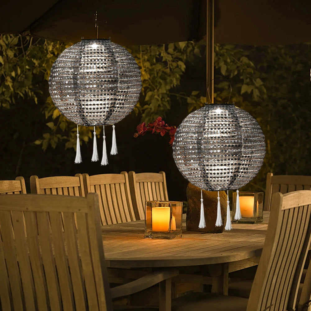 Solar Hanging Projection Lantern, LED Solar Lantern Lamp for Garden, Waterproof Outdoor Party Light Decoration