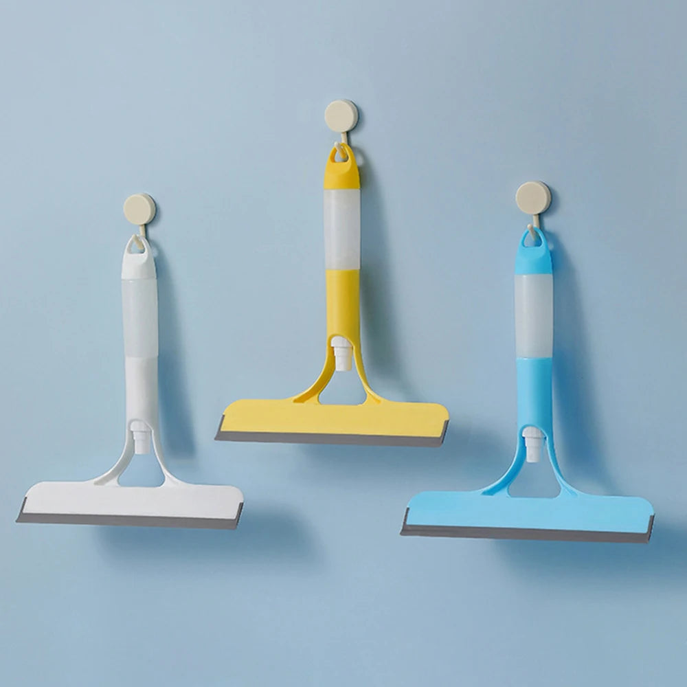 3 in 1 Window Cleaning Squeegee Glass Wiper with Spray Bottle & Microfiber Scrub for Home & Car