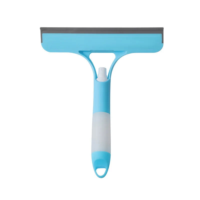 3 in 1 Window Cleaning Squeegee Glass Wiper with Spray Bottle & Microfiber Scrub for Home & Car