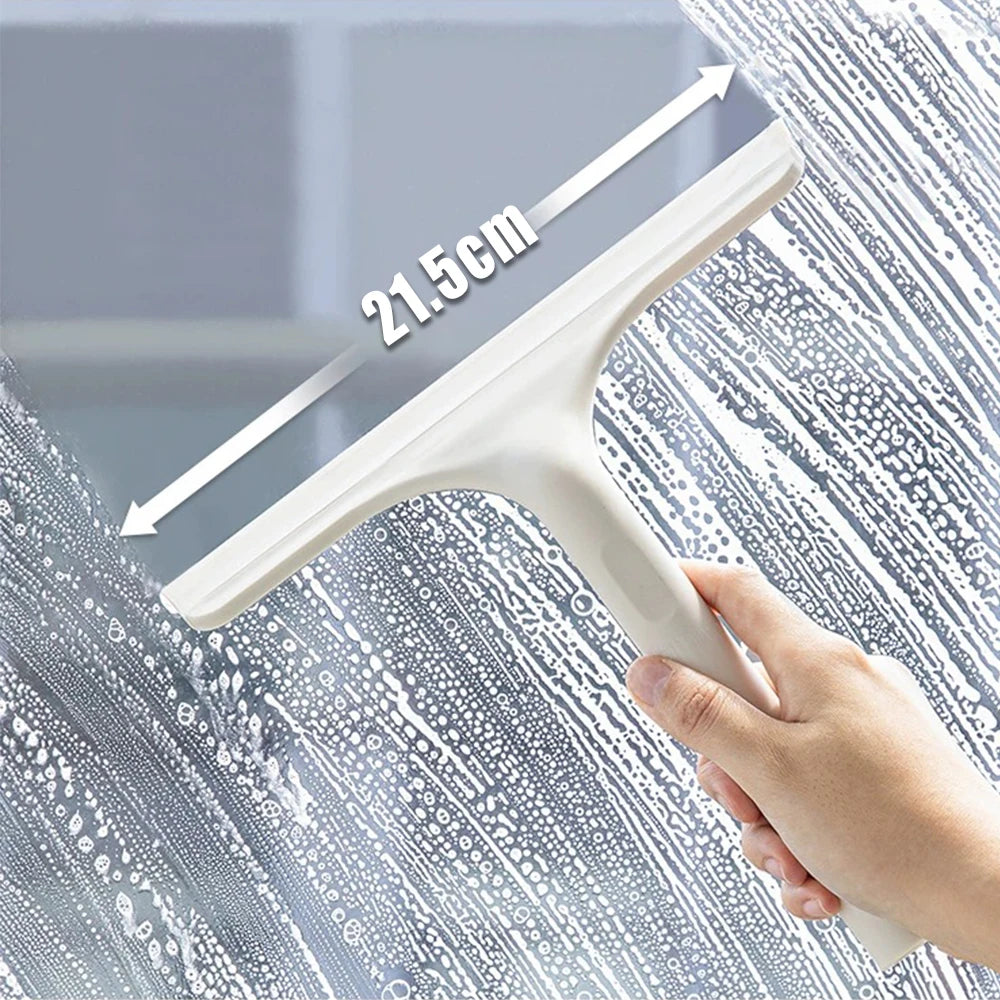 3 in 1 Window Cleaning Squeegee Glass Wiper with Spray Bottle & Microfiber Scrub for Home & Car