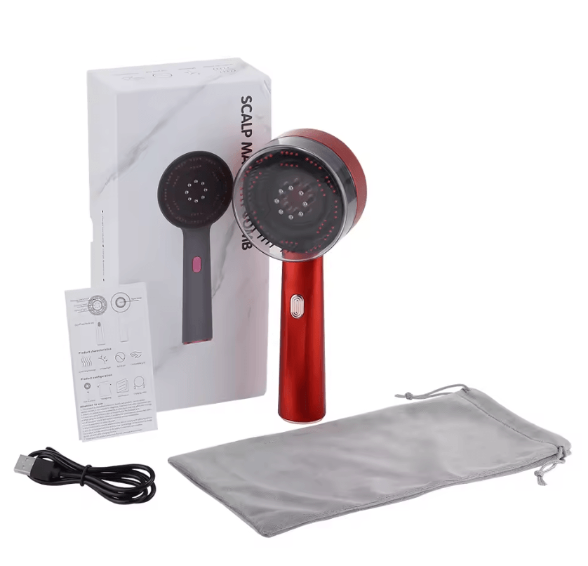 Advanced Electric Massage Comb Red Light Hair Growth Massager With Oil Applicator 3