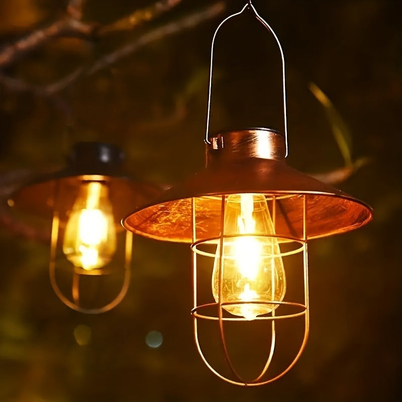 Solar Iron Chandelier Outdoor Lawn Lamp, Courtyard Garden Decoration, Solar Landscape Hanging Light