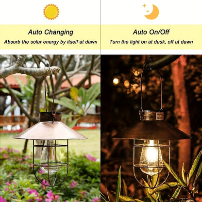 Solar Iron Chandelier Outdoor Lawn Lamp, Courtyard Garden Decoration, Solar Landscape Hanging Light