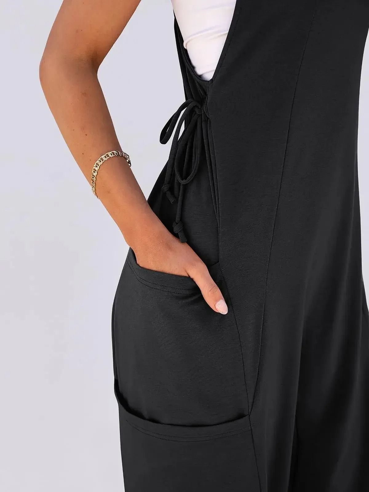 Effortless Summer Harem Jumpsuit With Cargo Style For Women 3
