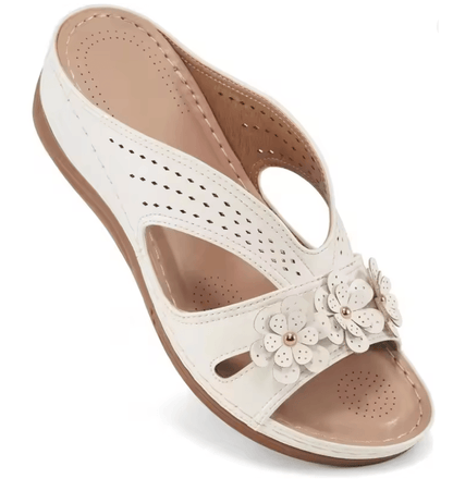 Plus Size Floral Wedge Platform Sandals Non Slip Comfortable Beach Slippers