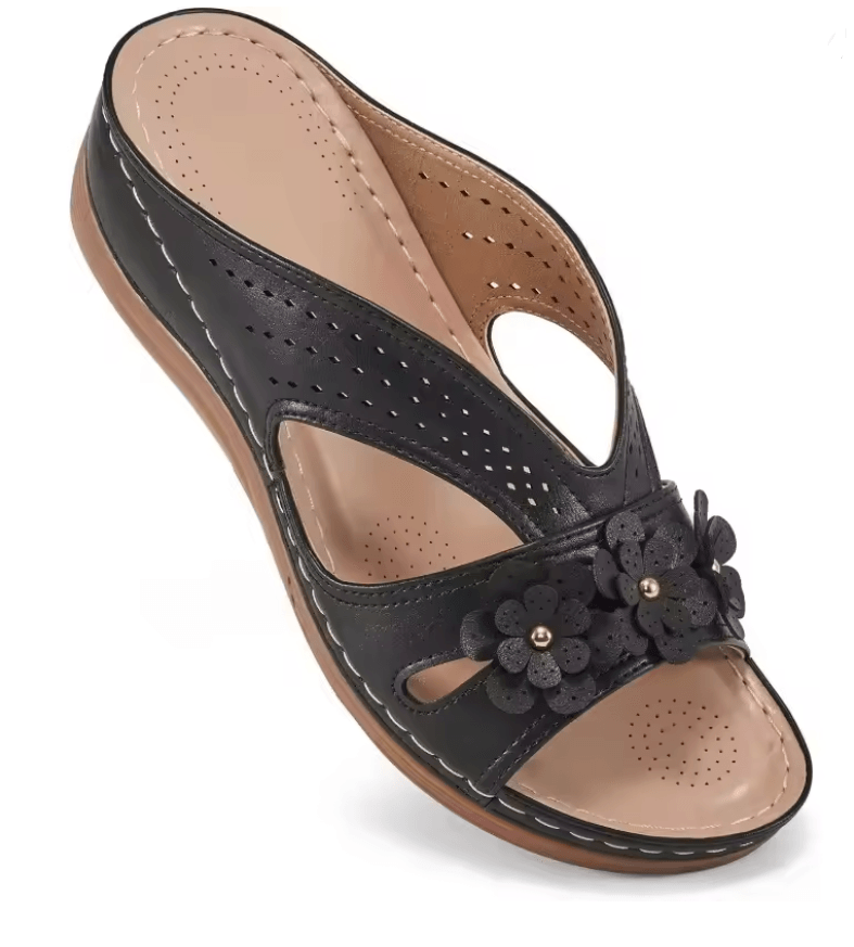 Plus Size Floral Wedge Platform Sandals Non Slip Comfortable Beach Slippers 1