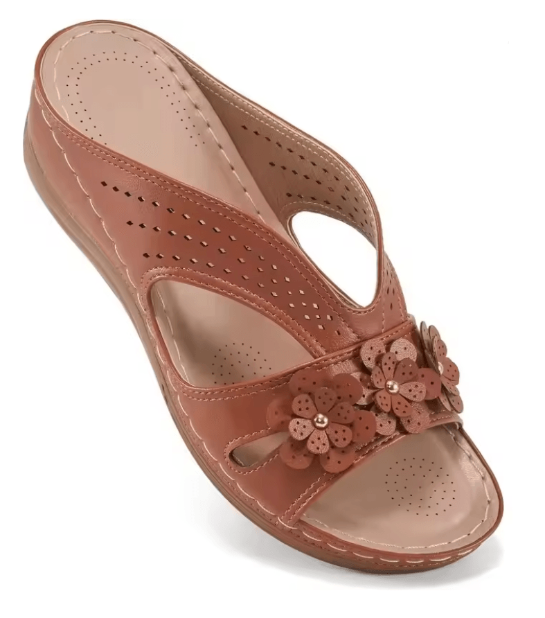 Plus Size Floral Wedge Platform Sandals Non Slip Comfortable Beach Slippers 3