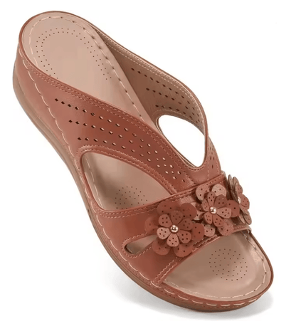 Plus Size Floral Wedge Platform Sandals Non Slip Comfortable Beach Slippers 3