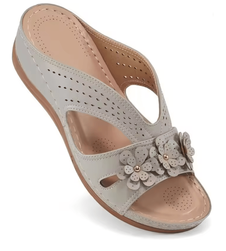 Plus Size Floral Wedge Platform Sandals Non Slip Comfortable Beach Slippers 5