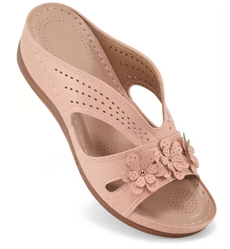 Plus Size Floral Wedge Platform Sandals Non Slip Comfortable Beach Slippers 6