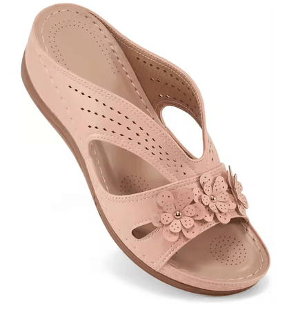 Plus Size Floral Wedge Platform Sandals Non Slip Comfortable Beach Slippers 6