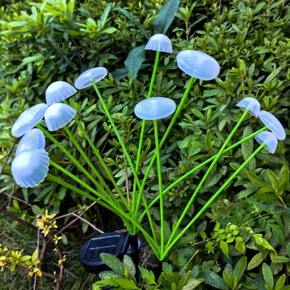 Outdoor Courtyard Landscape Atmosphere Lamp, Solar Powered 6 Headed Jellyfish Mushroom Light, Garden Decoration Lamp