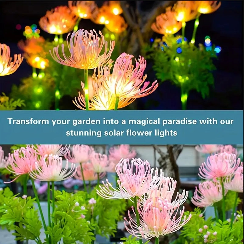 Red Spider Lily Solar Garden Lights Outdoor Waterproof Decoration, Flower Yard Lights, Solar Landscape Lighting