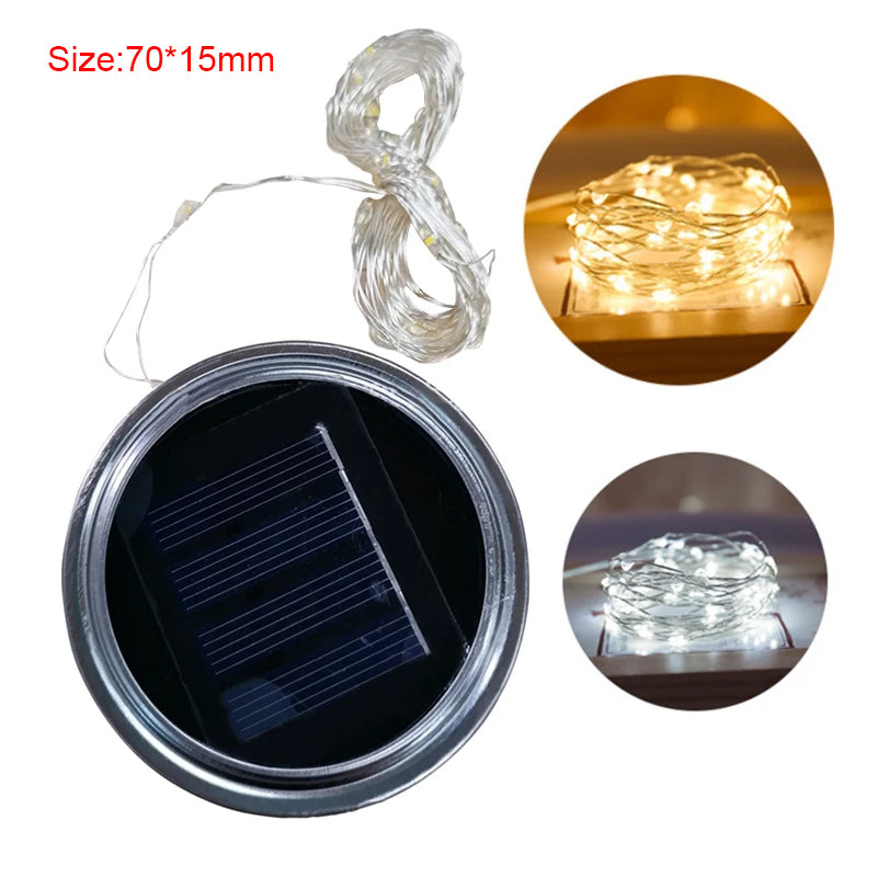 Solar Decorative Fairy Light Outdoor Waterproof Solar Glass Light Control Lid Garden Lamp Bead Ligh 2