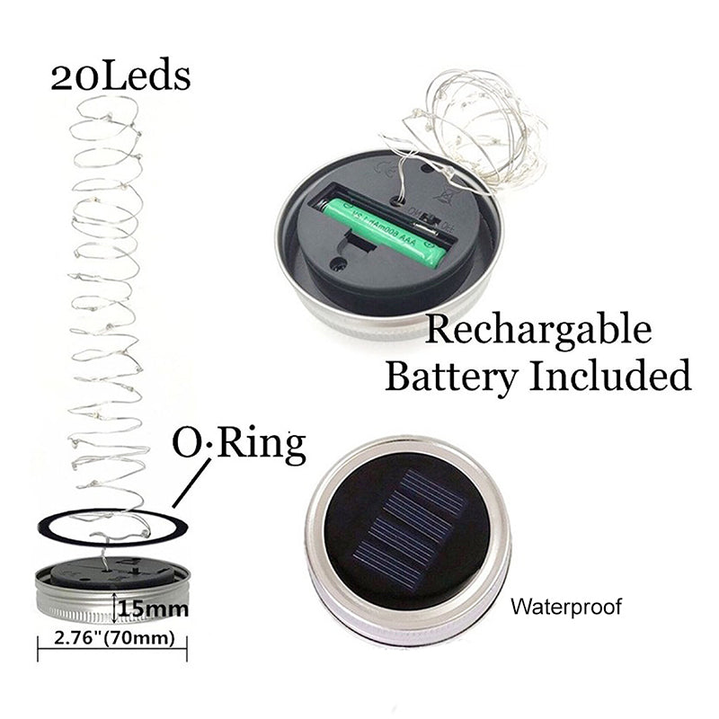 Solar Decorative Fairy Light Outdoor Waterproof Solar Glass Light Control Lid Garden Lamp Bead Ligh 4