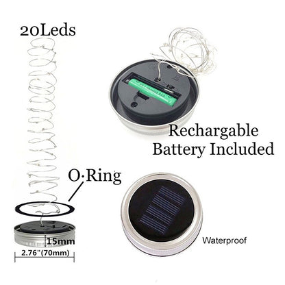 Solar Decorative Fairy Light Outdoor Waterproof Solar Glass Light Control Lid Garden Lamp Bead Ligh 4