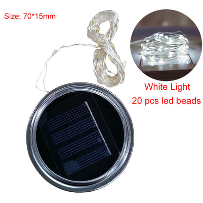 Solar Decorative Fairy Light Outdoor Waterproof Solar Glass Light Control Lid Garden Lamp Bead Ligh 7