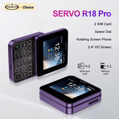 Compact Rotating Screen Phone Dual SIM Mini Slider with Magic Voice and Flashlight