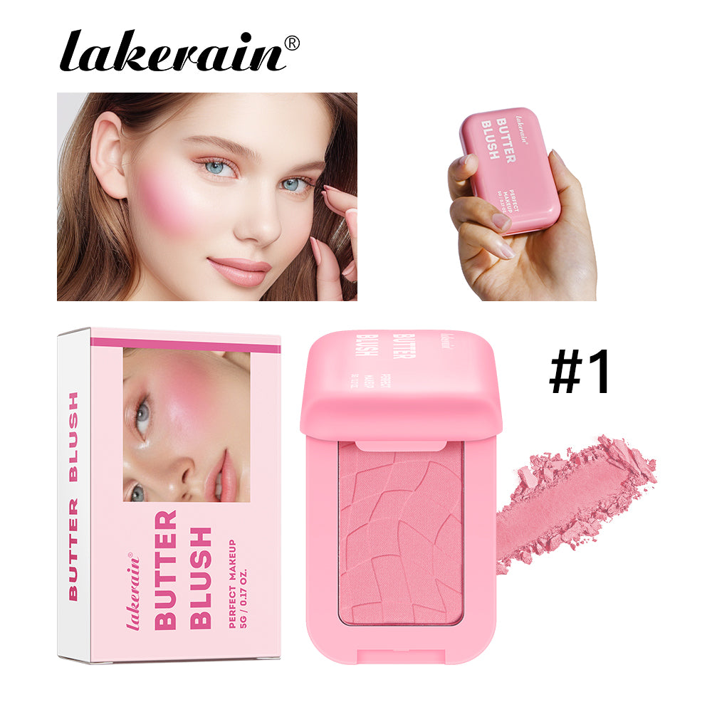 Butter Blush Matte Cheek Tint, Waterproof Face Contouring Cosmetics, Natural Soft Female Makeup, High Pigment Glow