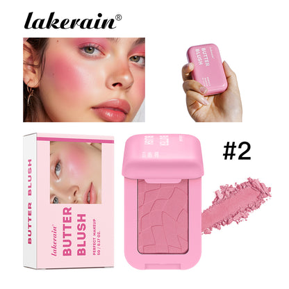 Butter Blush Matte Cheek Tint, Waterproof Face Contouring Cosmetics, Natural Soft Female Makeup, High Pigment Glow