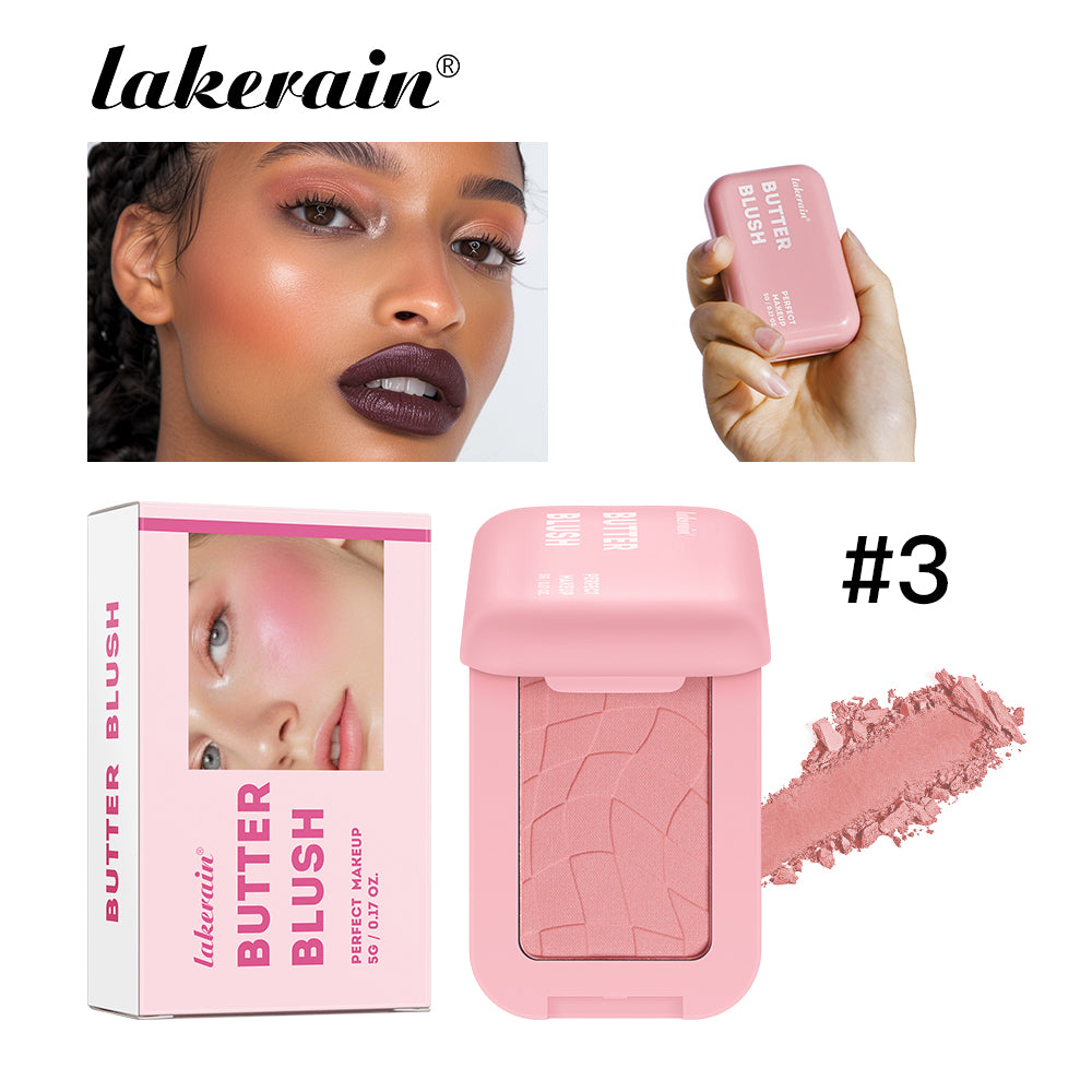 Butter Blush Matte Cheek Tint, Waterproof Face Contouring Cosmetics, Natural Soft Female Makeup, High Pigment Glow