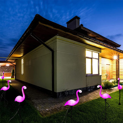Waterproof Flamingo Solar Lights Outdoor, Garden Lawn Ornaments, Solar Flamingo Stake Lights for Christmas Patio Decor