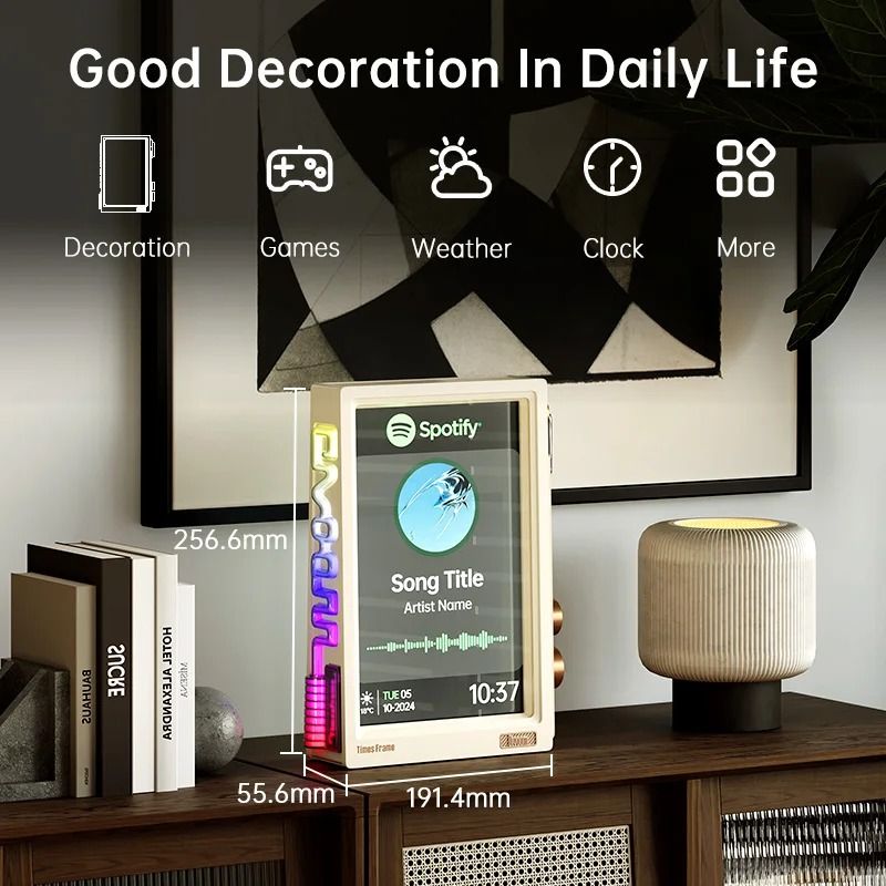 Smart HD Clock Frame With Crypto Stocks Calendar And Weather Display 2
