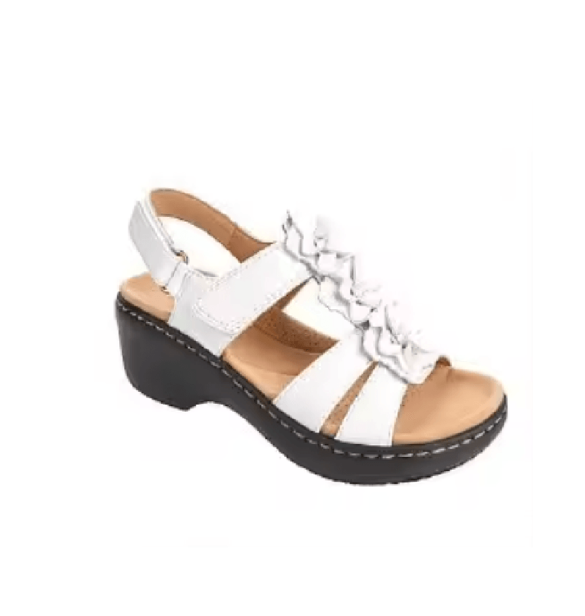 Retro Flower Wedge Platform Orthopedic Sandals Comfortable Peep Toe Shoes 2