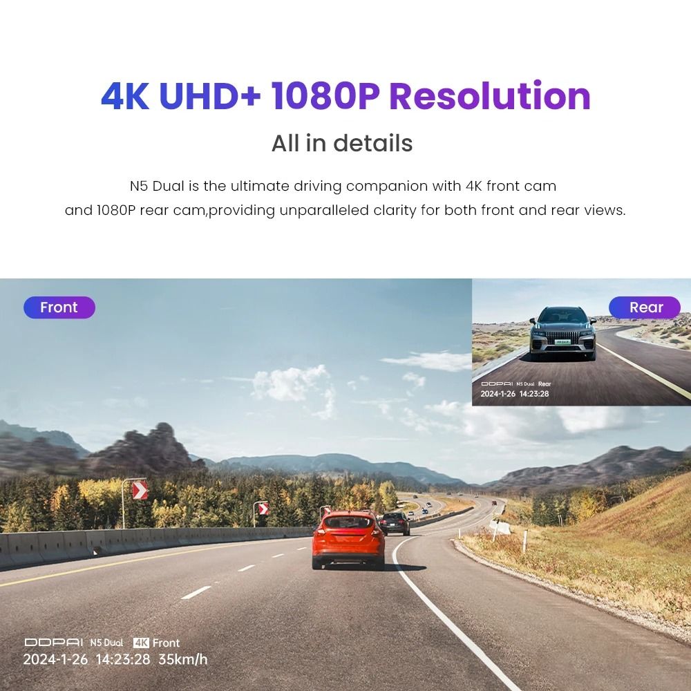 4K Ultra HD Dual Dash Cam With Night Vision And GPS 1