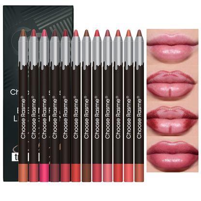 Matte Lip Liner Set, Smudge-Proof, Waterproof Lip Pencil Gift Set, Durable Lip Makeup for Bold & Natural Looks