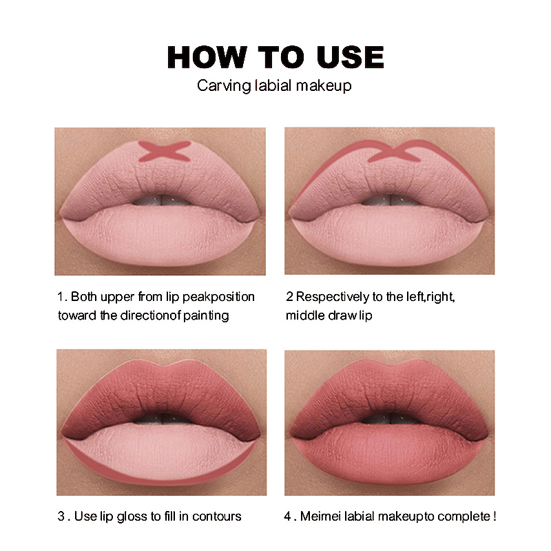 Matte Lip Liner Set SmudgeProof Waterproof Lip Pencil Gift Set Durable Lip Makeup For Bold  Natural 4