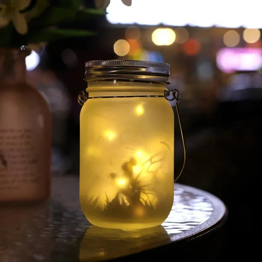 Waterproof Solar Mason Jar Lantern Fairy Lights, IP65 Hanging Standing Solar Lamp, Patio Lawn Garden Outdoor Decoration