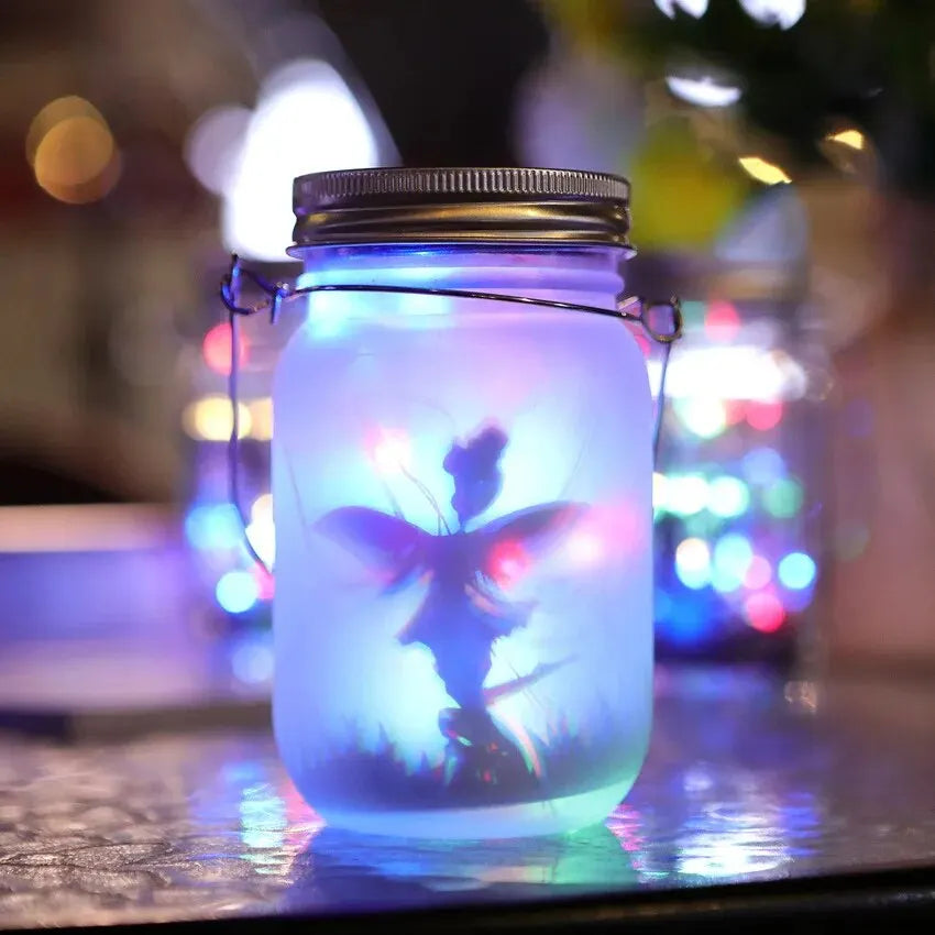 Waterproof Solar Mason Jar Lantern Fairy Lights, IP65 Hanging Standing Solar Lamp, Patio Lawn Garden Outdoor Decoration