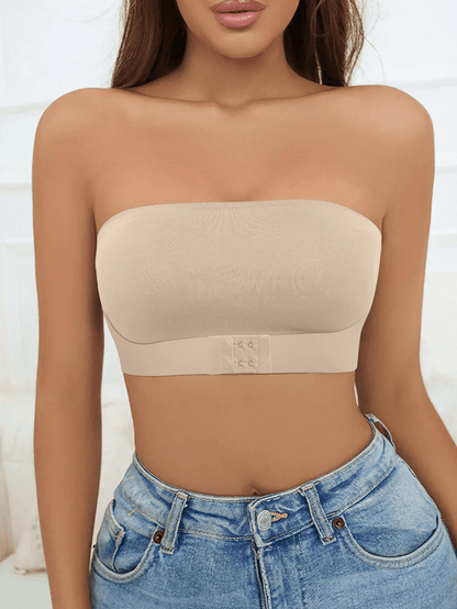 Comfortable Strapless Seamless Front Button Bra No Padding Wireless 1