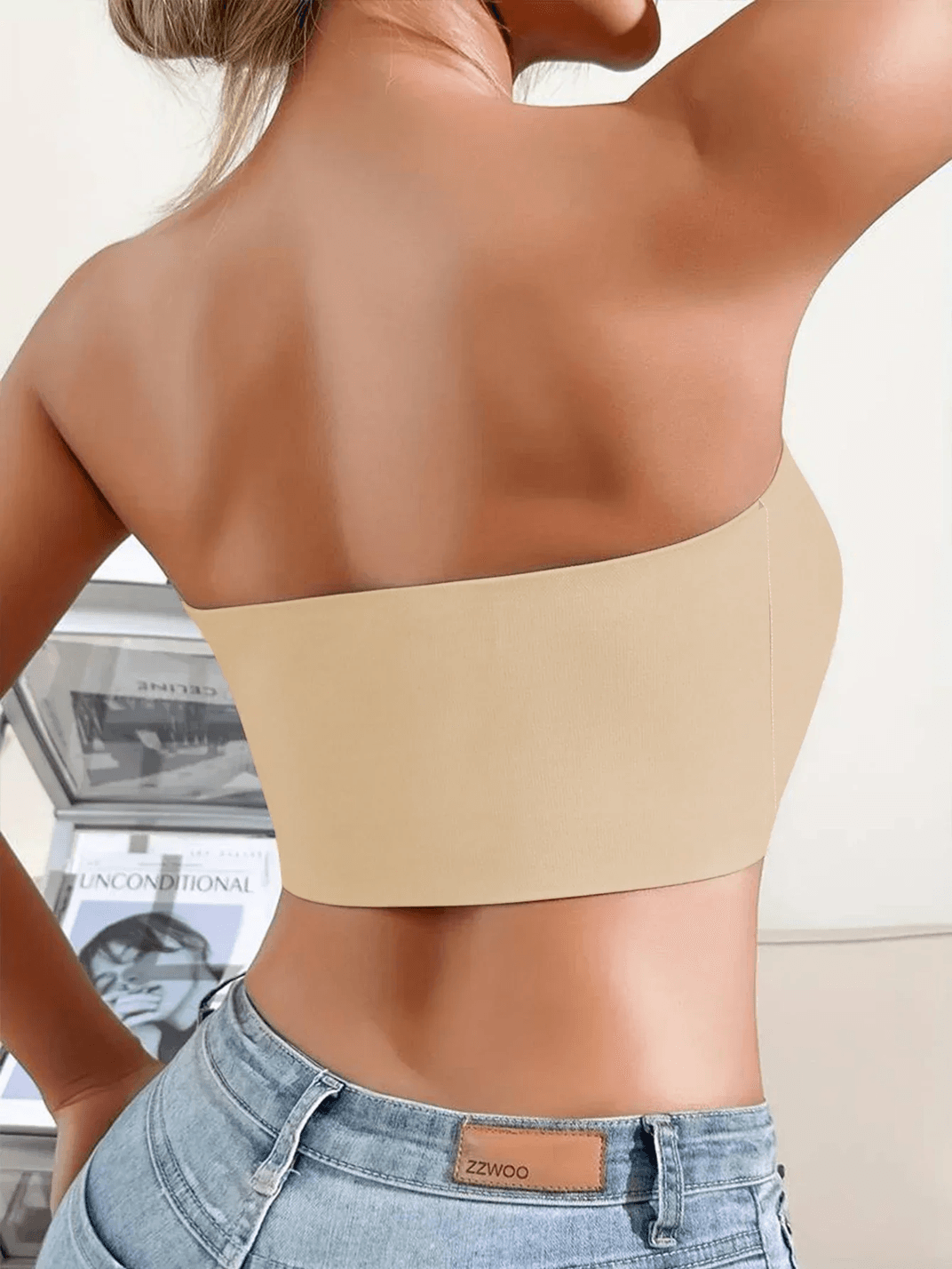 Comfortable Strapless Seamless Front Button Bra No Padding Wireless 2