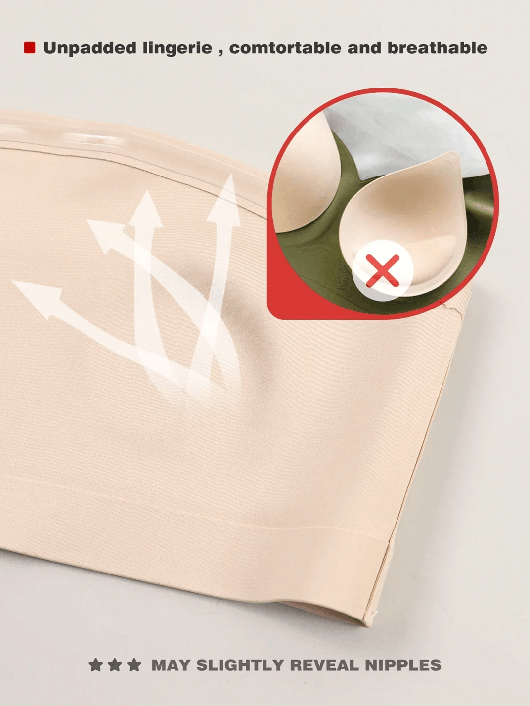 Comfortable Strapless Seamless Front Button Bra No Padding Wireless 4