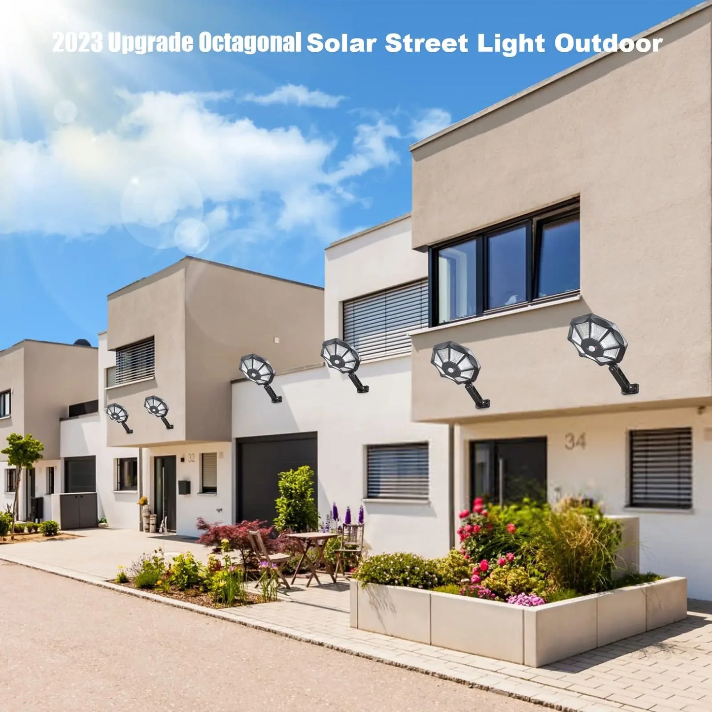 Outdoor Solar Street Wall Lights Sensor Wide Lighting Range Solar Lamps Powered Light For Yard Driv 1