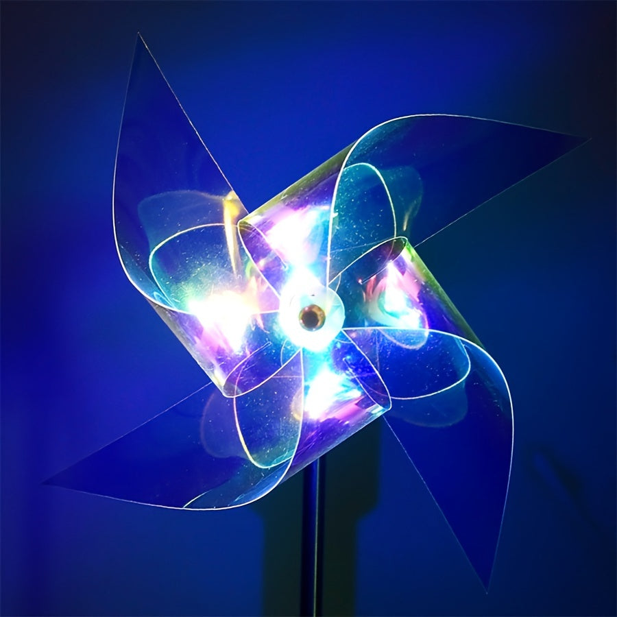 Luminous LED Solar Laser Magic Color Windmill Light, Outdoor Ground Plug-In Lamp, Courtyard Garden Landscape Decoration