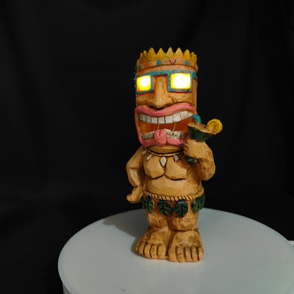 Solar Tiki Lights Outdoor Statues Backyard, Tiki Totem Decor for Hawaiian Party, Tropical Garden Statues Patio