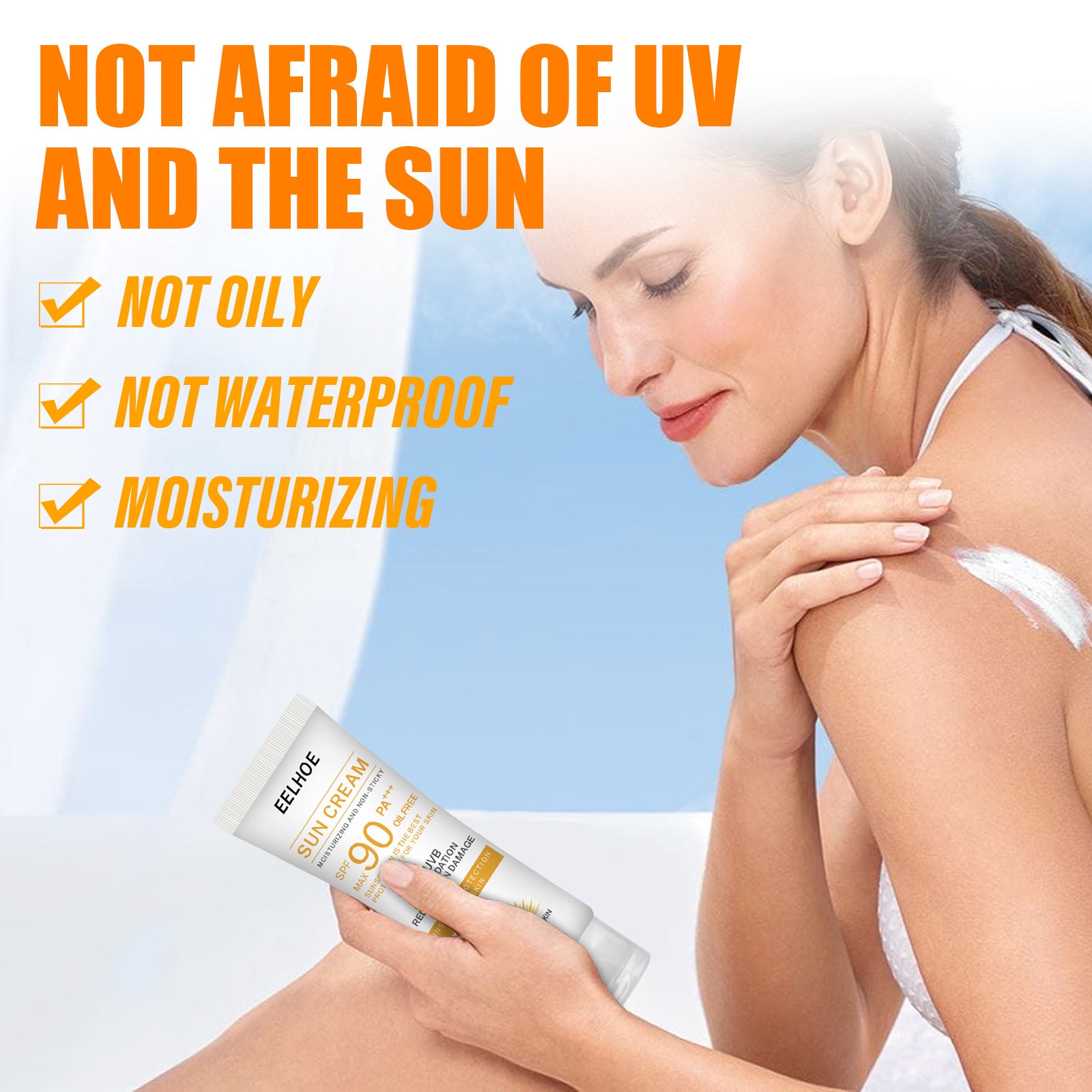 Whitening Sunscreen SPF 90 OilFree Sunblock For Face  Body Skin Brightening UV Protection AntiSpot  1