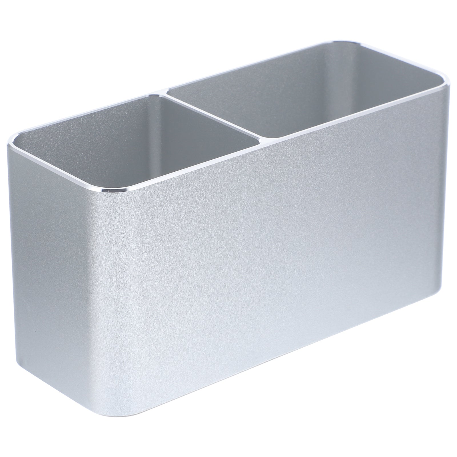 Double Storage Pen Holder, Aluminum Desktop Organizer, Lightweight Pencil Case for Home, Office Supplies